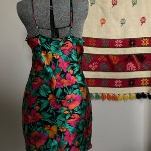 Silk floral slip dress